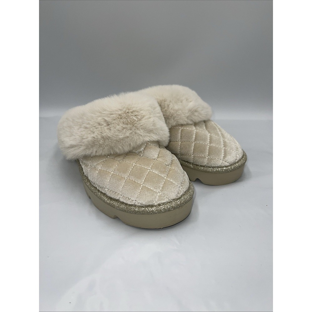 JLo (Jennifer Lopez) Silver Gray Corenne Fur Lined Slippers Sz 6